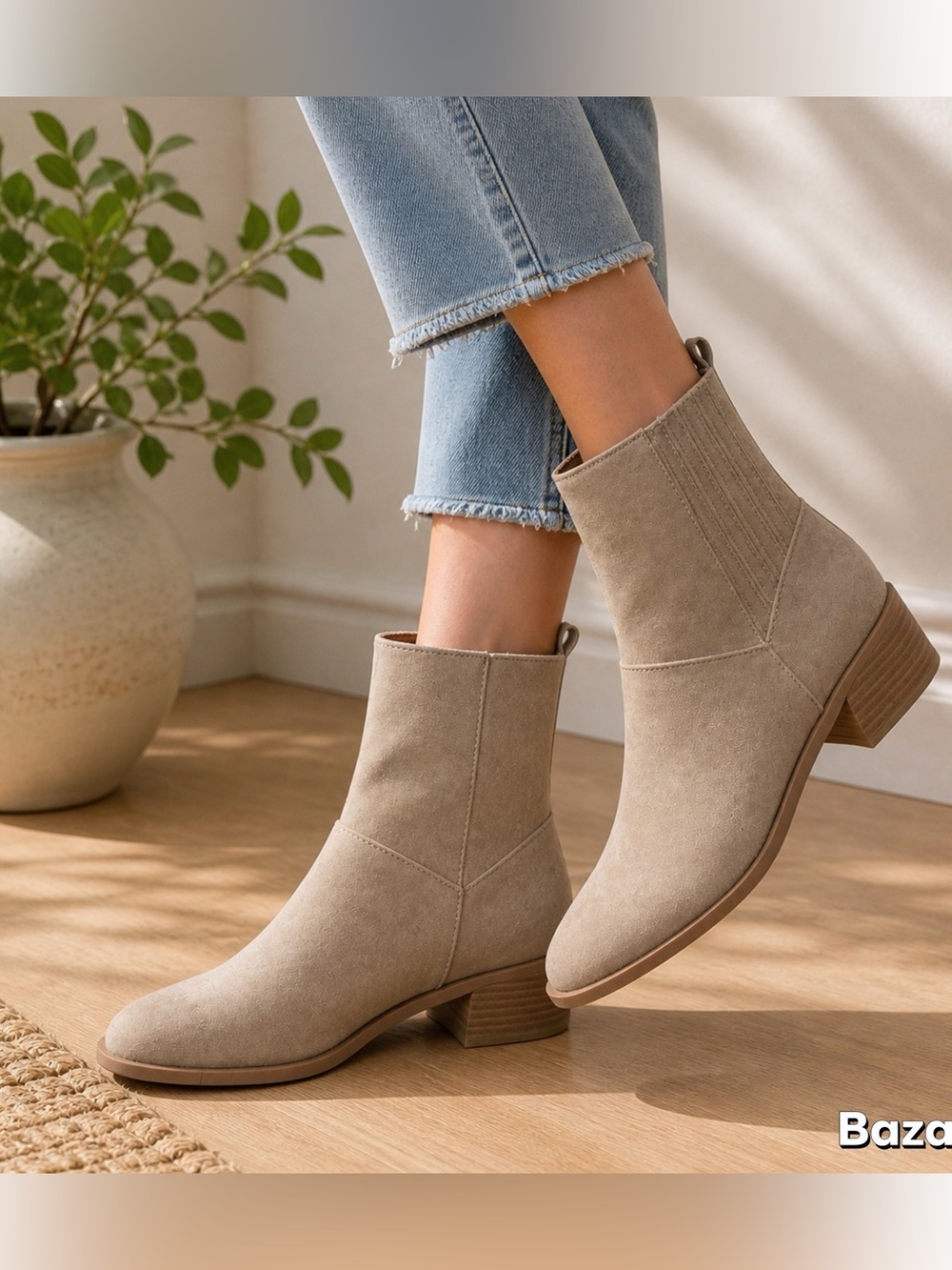 Sz 9 Universal Threads Crown Vintage Ryder Suede Booties In Taupe - Picture 1 of 6